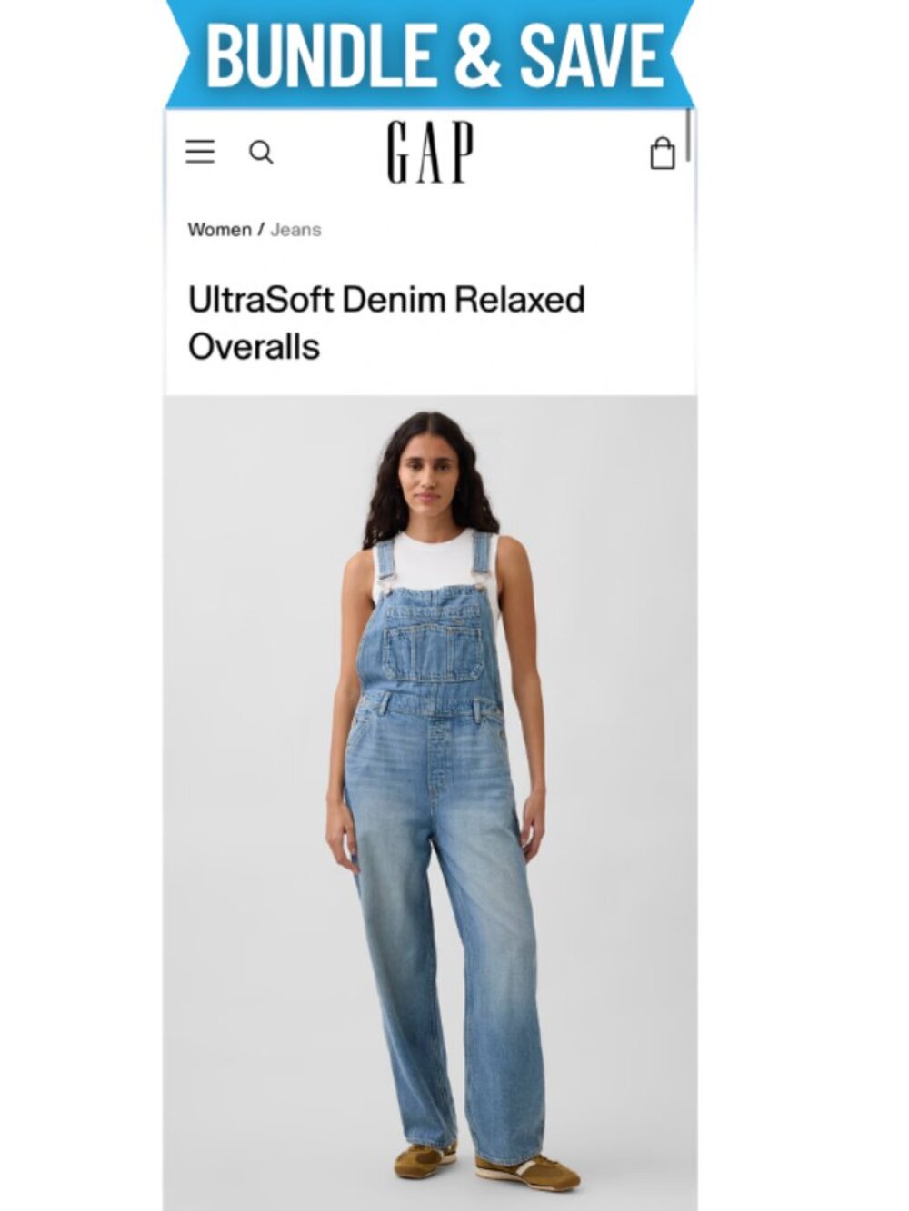 GAP UltraSoft Denim Relaxed Overalls